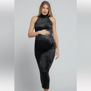 Bumpsuit velvet maternity dress
